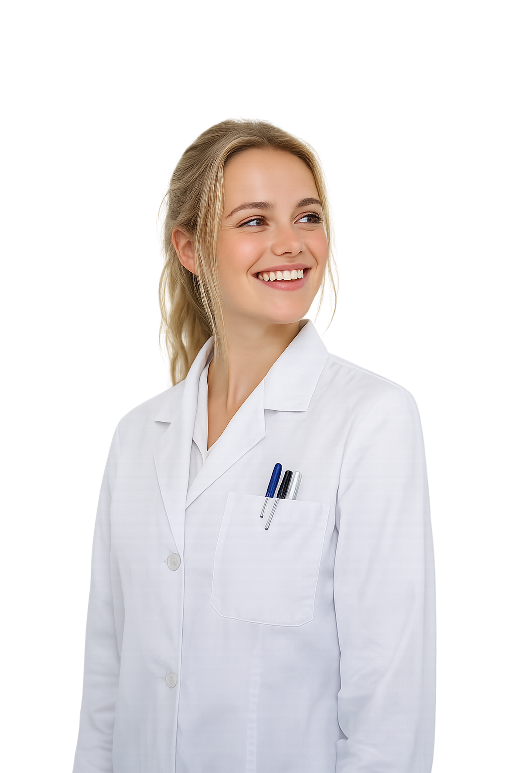 Medical professional in a white lab coat